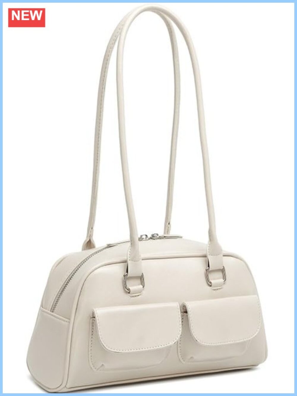 Y2K PU Leather Shoulder Bag Small Purse Retro Multi-Pocket Handbag